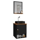 Gabinete Arm Banheiro Lima 1 Porta com Cuba Tulipa Preta