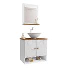 Gabinete Armário Banheiro Deli 2 Portas com Cuba Lume Branca Gabinete Armário Banheiro Deli 2 Portas com Cuba Lume Branca