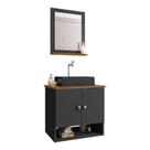 Gabinete Armário Banheiro Deli 2 Portas com Cuba Torino Preta Gabinete Armário Banheiro Deli 2 Portas com Cuba Torino Preta