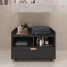 Gabinete Armário Banheiro Pia De Coluna C/ Rodízios Cobreado/Pek Móveis.