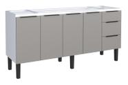 Gabinete Armário Cozinha Jupter 1.80 Mt 100% Aço Galvanizado P/ Pia -Balção 180 cm -4 Portas- 3 Gavetas