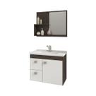Gabinete Armário P/ Banheiro Branco E Café Hortência 55cm