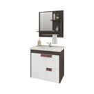 Gabinete Armário P/ Banheiro Branco E Café Tulipa Mgm 59cm