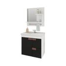 Gabinete Armário P/ Banheiro Branco E Preto Tulipa Mgm 59cm