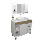 Gabinete Armário Para Banheiro Moderno Grande Fit Supreme 97 cm Cor Carvalho