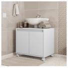 Gabinete Armário Para Banheiro Rodízios Clean Branco Caemmun