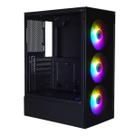 Gabinete atx bpc gamer rgb black com lateral de vidro 3 fans Gabinete atx bpc gamer rgb black com lateral de vidro 3 fans