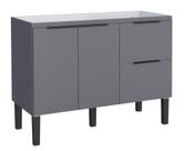 Gabinete / Balcão CIS de Cozinha em MDF / MDP para Pia de 1.20m 2 Portas + 2 Gavetas Cor Cinza