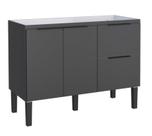 Gabinete / Balcão CIS de Cozinha em MDF / MDP para Pia de 1.20m 2 Portas + 2 Gavetas Cor Preto