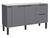 Gabinete / Balcão CIS de Cozinha em MDF / MDP para Pia de 1.50m 3 Portas + 2 Gavetas Cor Cinza