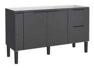 Gabinete / Balcão CIS de Cozinha em MDF / MDP para Pia de 1.50m 3 Portas + 2 Gavetas Cor Preto