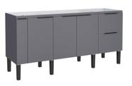 Gabinete / Balcão CIS de Cozinha em MDF / MDP para Pia de 1.80m 4 Portas + 2 Gavetas Cor Cinza