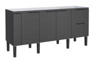 Gabinete / Balcão CIS de Cozinha em MDF / MDP para Pia de 1.80m 4 Portas + 2 Gavetas Cor Preto