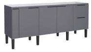 Gabinete / Balcão CIS de Cozinha em MDF / MDP para Pia de 2.00m 4 Portas + 3 Gavetas Cor Cinza