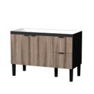Gabinete / Balcão de Cozinha COLI MDF / MDP Para Pia de 1.20m Cor Tamarindo / Preto