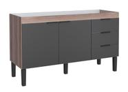 Gabinete / Balcão FL de Cozinha em MDF / MDP pra Pia de 1.50m 2 Portas + 3 Gavetas Cor Preto/Tamarindo