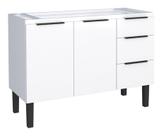 Gabinete / Balcão JUP de Cozinha em Aço para Pia de 1.20m 2 Portas + 3 Gavetas Cor Branco