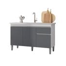 Gabinete Balcão Multiuso Tatiane 120cm 3 Portas e 1 Gaveta S/Tampo - Ajl Móveis Gabinete Balcão Multiuso Tatiane 120cm 3 Portas e 1 Gaveta S/Tampo - Ajl Móveis