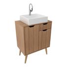 Gabinete Banheiro 60cm 2 Portas E 1 Gaveta Retrô Multimóveis Cr10118 Amêndoa Amêndoa Gabinete Banheiro 60cm 2 Portas E 1 Gaveta Retrô Multimóveis Cr10118 Amêndoa Amêndoa