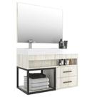 Gabinete Banheiro com Cuba e Espelheira 80cm Multimóveis CR10071 Carvalho Gabinete Banheiro com Cuba e Espelheira 80cm Multimóveis CR10071 Carvalho