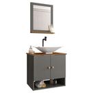 Gabinete Banheiro Deli Concava Bco Torneira Valv Click Black