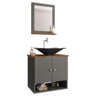 Gabinete Banheiro Deli Concava Prt Torneira Valv Click Inox