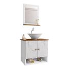 Gabinete Banheiro Deli Cuba Lume Bco Torneira DL08 Valv ABS