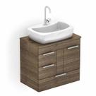 Gabinete C/cuba Banheiro 60cm Thema Wengue Incepa