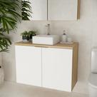 Gabinete c/ cuba nature 90cm estilare gab4032 carvalho/branco