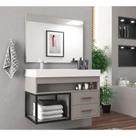 Gabinete Com Cuba 80Cm Multimóveis Cr10071 Cimento Gabinete Com Cuba 80Cm Multimóveis Cr10071 Cimento