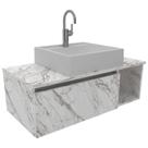 Gabinete Com Cuba Para Banheiro BN3600x01 Marmore Branco Tecno Mobili Gabinete Com Cuba Para Banheiro BN3600x01 Marmore Branco Tecno Mobili