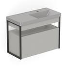 Gabinete com Lavatório 80cm X 60cm de 2 Gavetas Flow