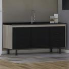 Gabinete Cozinha 100% Mdf 2 Portas e 3 Gavetas Armário 174cm