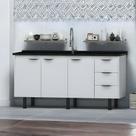 Gabinete Cozinha 174cm Armário 100% Mdf 3 Portas 3 Gavetas