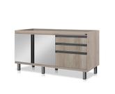Gabinete Cozinha MDF 1,14m Elegance Com 6 Pés Pré-Montado Cor:Barrique