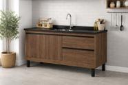 Gabinete Cozinha MDF/MDP 1,14m Elegance 4 Pés E Amplo Espaço Cor:Avelato