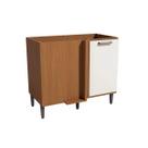 Gabinete Cozinha Modulado Linna T723 Canto Reto c/ 1 Porta s/Tampo 98cm Canela/Off White Kappesberg