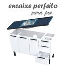 Gabinete de Aço Para Pia 140cm 3 Portas 3 Gavetas Jupter Cozimax Preto