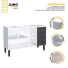 Gabinete de Aço Para Pia 150cm Juno/Apolo 4 Gavetas Cozimax Preto