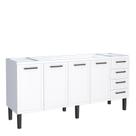 Gabinete de Aço Para Pia 200cm 4 Portas Juno/Apolo 4 Gavetas Cozimax Branco