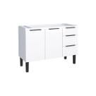 Gabinete de Aço para pia de 120 2 Portas e 3 Gavetas, Branco Gabinete de Aço para pia de 120 2 Portas e 3 Gavetas, Branco