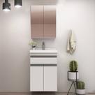 Gabinete de Banheiro 50cm com Lavatório e Armário Ref 501 Branco