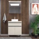 Gabinete de Banheiro 65cm com Cuba e Armário Ref 502