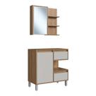 Gabinete de Banheiro 80cm com Espelheira 2 Porta Mel Arenas Paula CJ2001 Faema Móveis Gabinete de Banheiro 80cm com Espelheira 2 Porta Mel Arenas Paula CJ2001 Faema Móveis