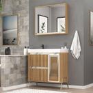 Gabinete de Banheiro 80cm com Lavatório e Armário Ref 890 Cewal - Itapuã/Thassos