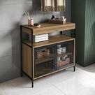 Gabinete de Banheiro 80cm Estilo Industrial com 2 Portas P1038 Placa e Ponto Preto/Mel sem Cuba Gabinete de Banheiro 80cm Estilo Industrial com 2 Portas P1038 Placa e Ponto Preto/Mel sem Cuba