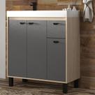 Gabinete de Banheiro 80cm sem Lavatório Ref 830 Cewal - Carvalho Berlin/Cinza Sagrado