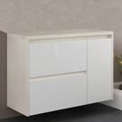 Gabinete de Banheiro 90cm sem Cuba Ref 920 Cewal - Arenito/Branco