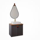 Gabinete de Banheiro Alure 60 com espelho gota Titanium/Freijo - MGM