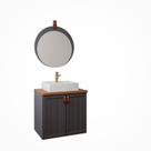 Gabinete de Banheiro Alure 60 com espelho lua Titanium/Freijo - MGM Gabinete de Banheiro Alure 60 com espelho lua Titanium/Freijo - MGM